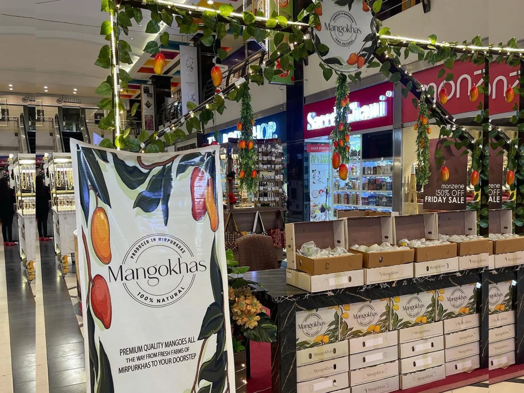 Mango stall set up at a local mall in Karachi