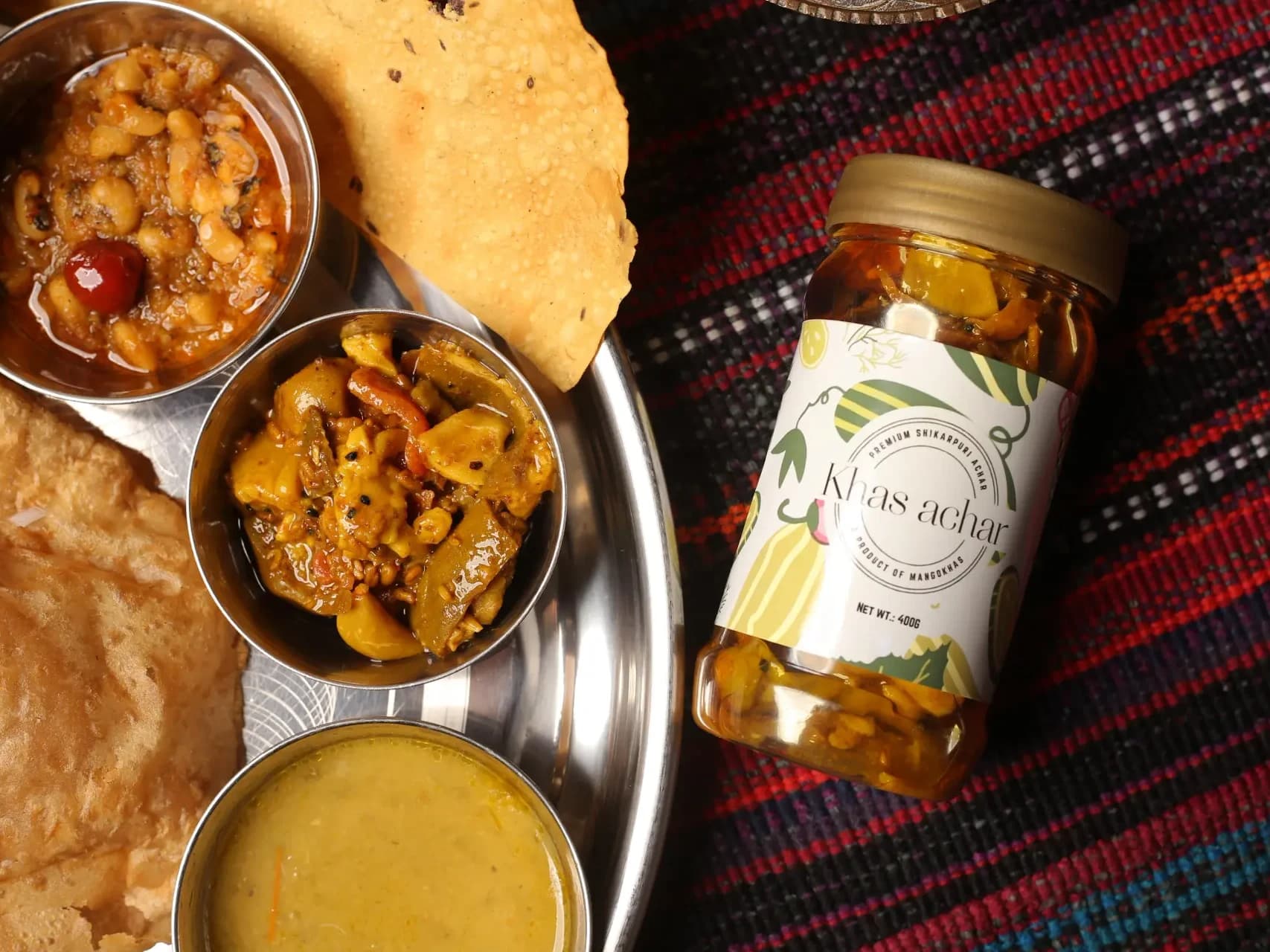 Handcrafted mango achaar jars